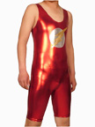 The Red Flash Shiny Metallic Superhero Costume